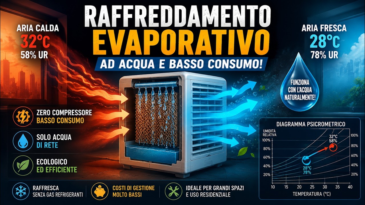 Raffrescamento evaporativo! Ad acqua e basso consumo! Come funziona