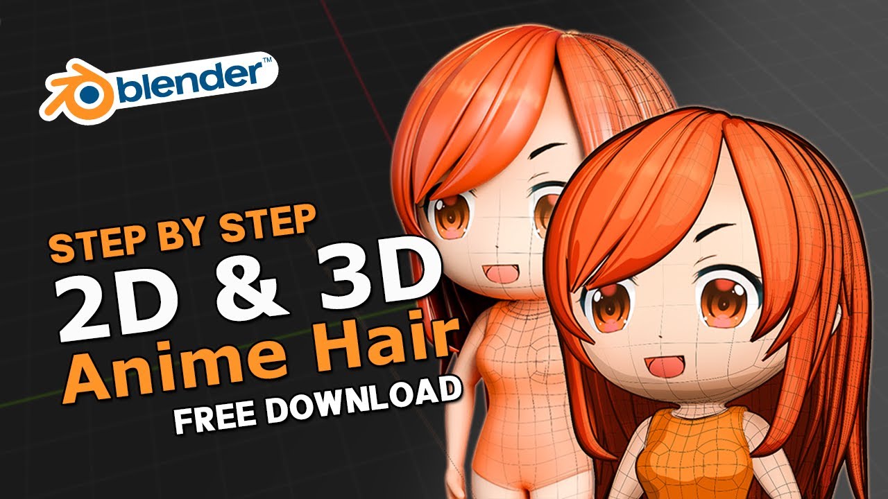 How to character modeling anime hair blender with 2d anime hair style and 3d anime hair style