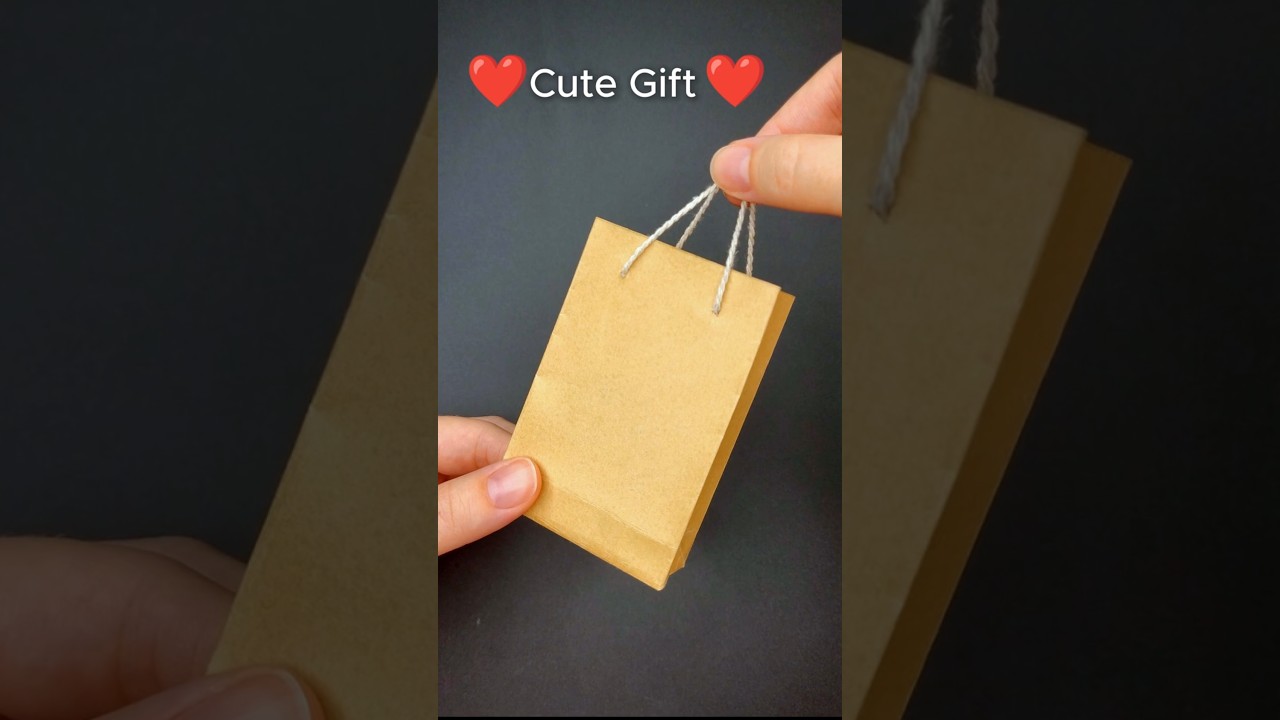 Cute Gift Idea ❤️ Easy Paper Gift Bag | How to Make Miniature Gift Bag | Valentine&rsquo;s Day DIY Craft
