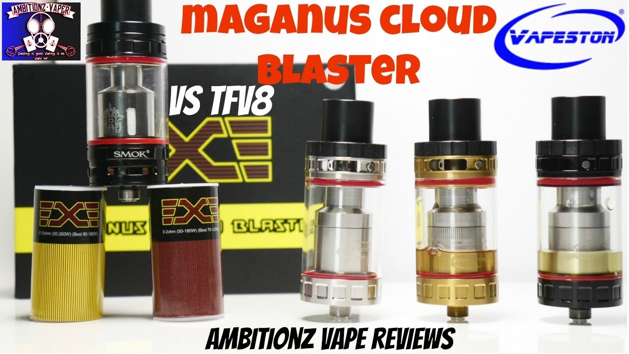 Maganus Cloud Blaster Tank/RTA by Vapeston Review/Giveaway & VS TFV8