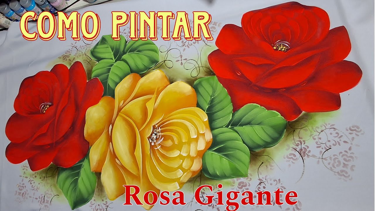 como pintar  rosa gigante amarela #pintura em tecido