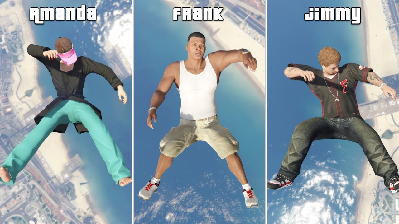 GTA 5 Charcters Falling from the Sky! (Frank , Jimmy, Amanda)