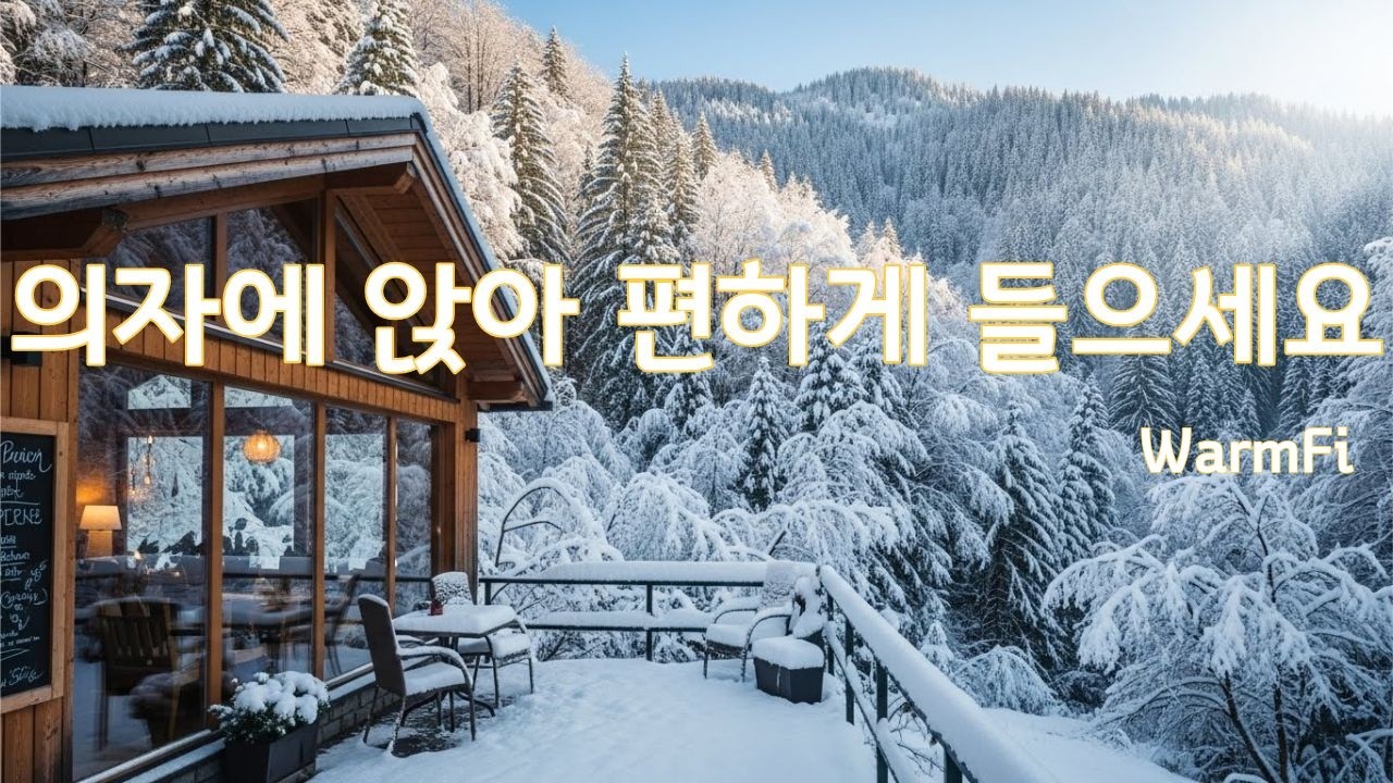 ❄️화이트 포레스트 뷰 카페 | 겨울 감성 끝판왕🎵 | 따뜻한 티타임 ☕