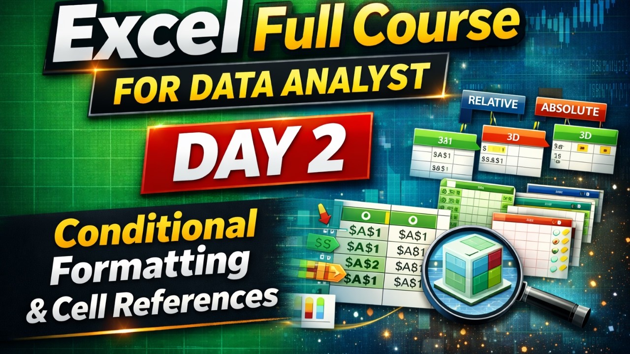 Excel Full Course for Data Analyst | FREE | Day 2 | Conditional Formatting & Cell References