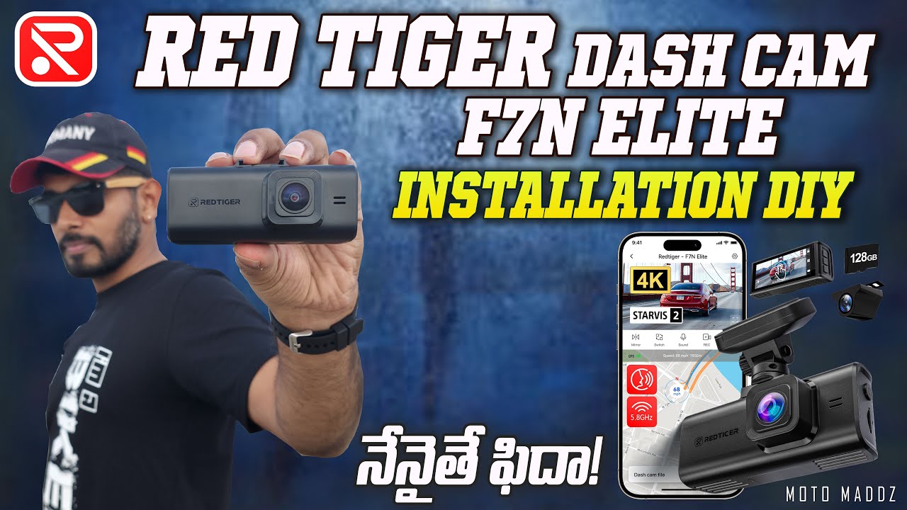How to install a Car Dash cam || RED TIGER F7N Elite