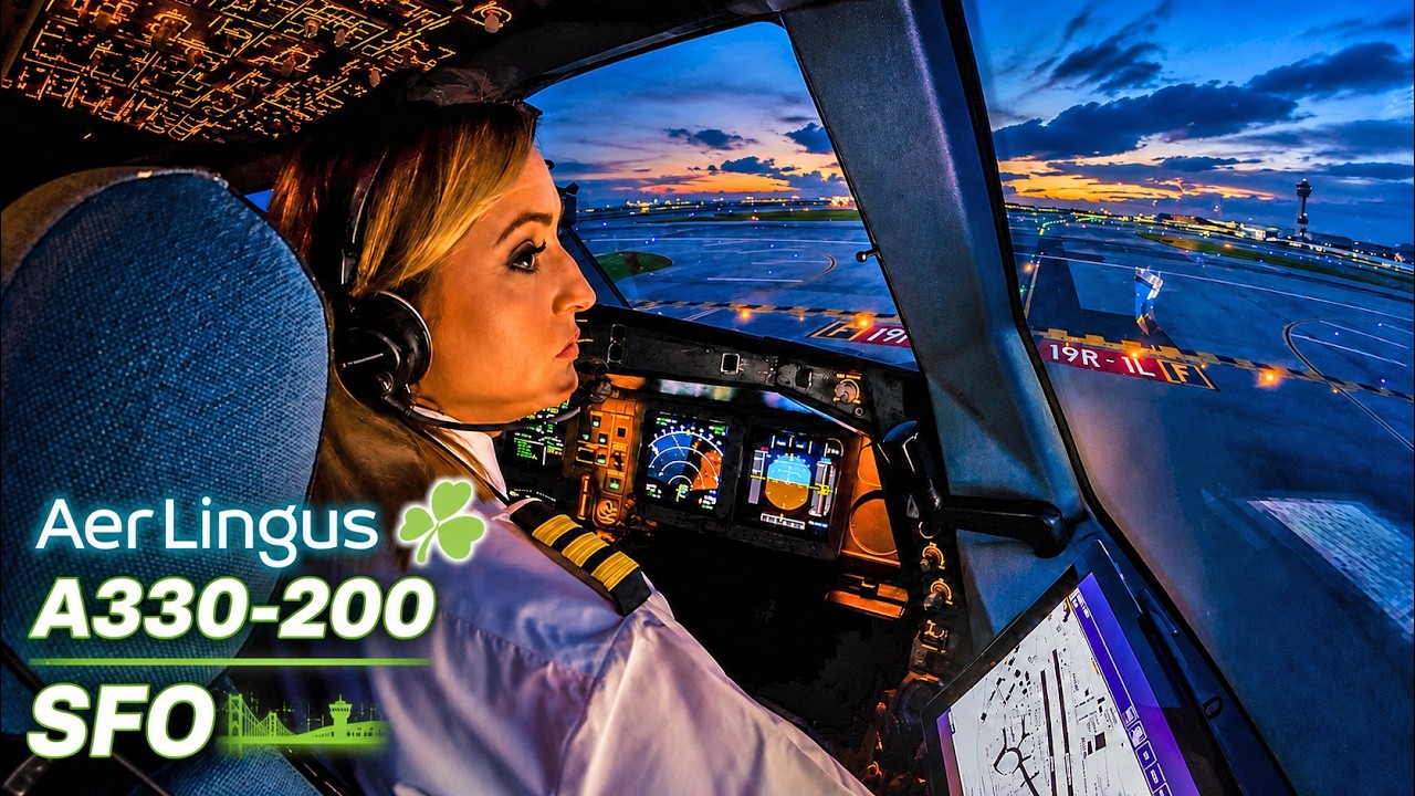 Piloting AIRBUS A330 out of San Francisco | Cockpit Views