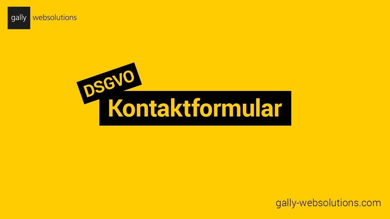 Datenschutz-Grundverordnung (DSGVO) | Kontaktformular