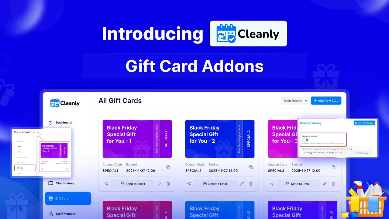 Cleanly Gift Card Addon — Create & Manage Gift Cards for Your Cleaning Business