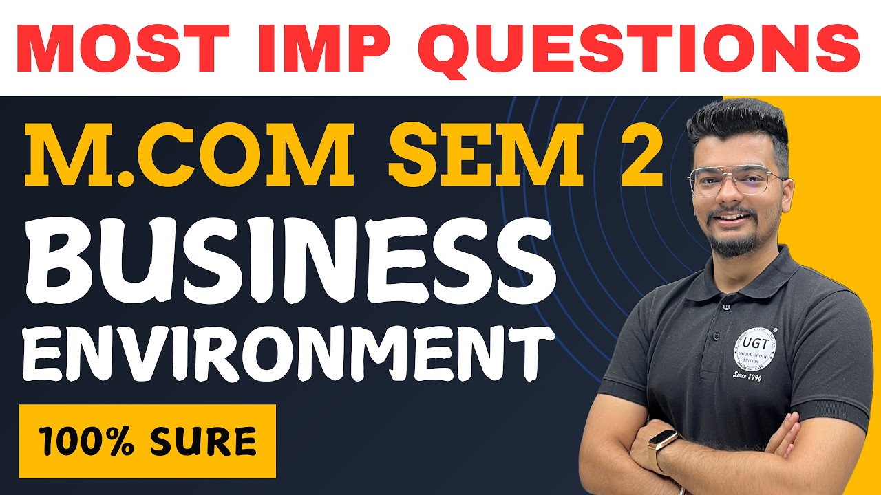 Business Environmnet | Mcom Sem 2 | Most Important Questions | Strategy | Paper Pattern | UGT