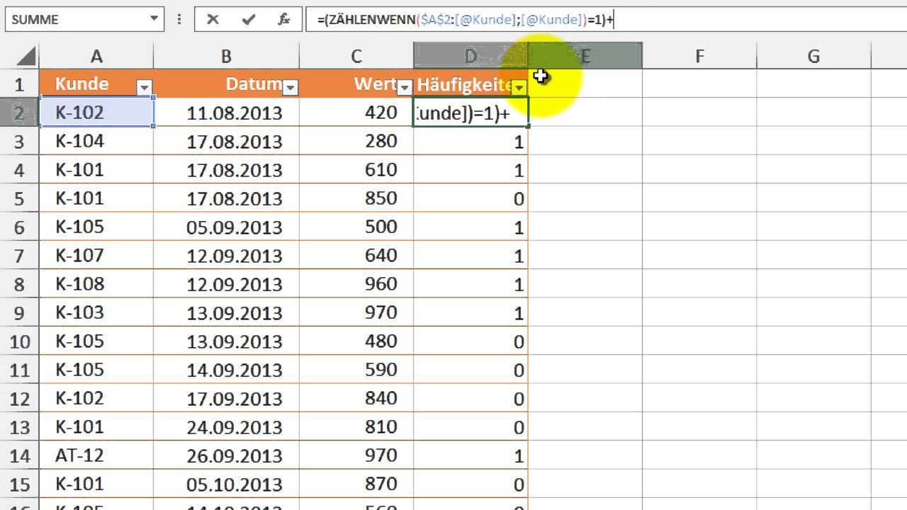 Excel # 354 - Listen für ein- und mehrfach vorkommende Werte - Liste ohne Doppelte