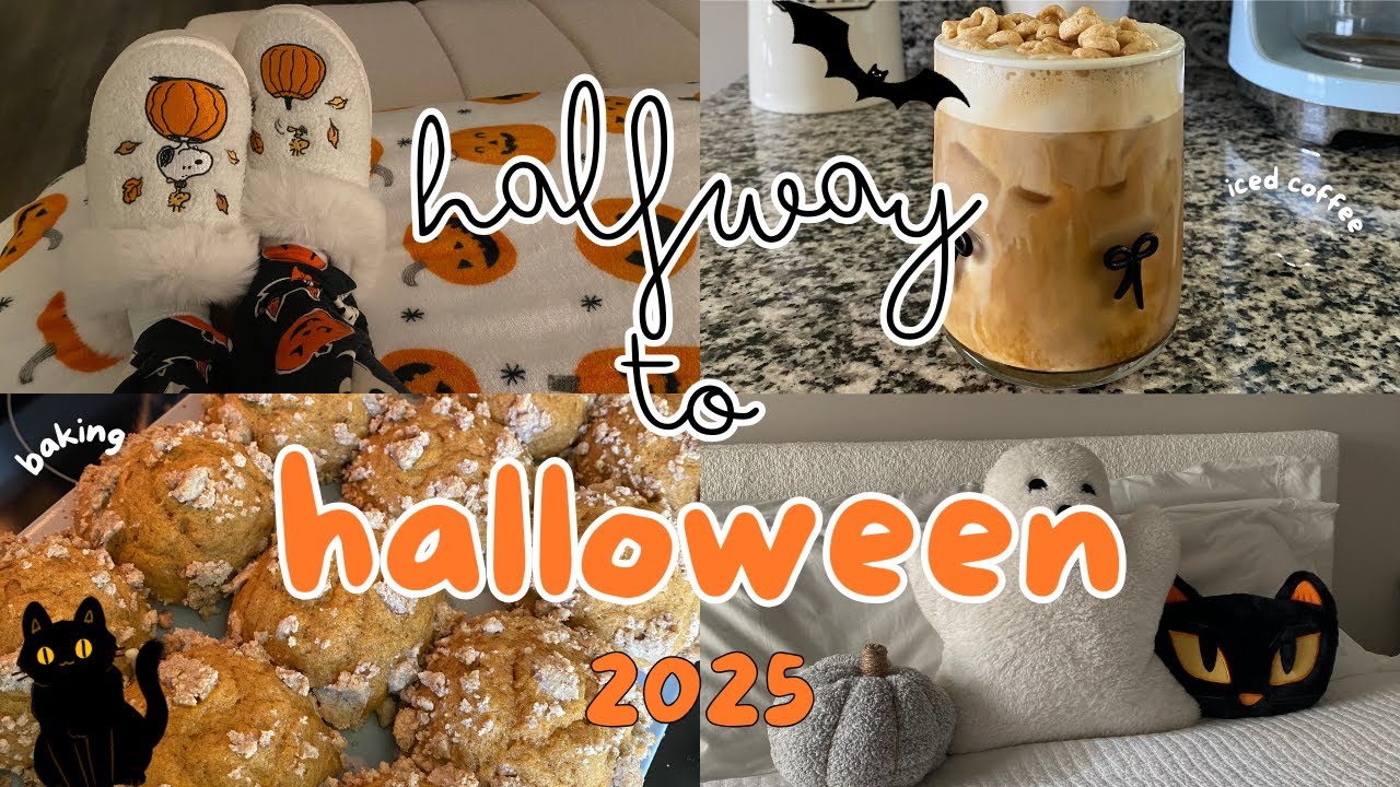halfway to halloween 2025 | cozy vibes, decorating & pumpkin muffins 🎃🍂
