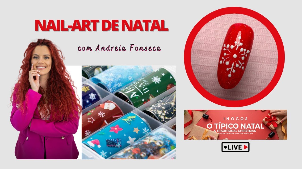 LIVE: Nail Arts de Natal Passo a Passo + Dicas Profissionais 🎅✨ - Andie Store #christmasnails