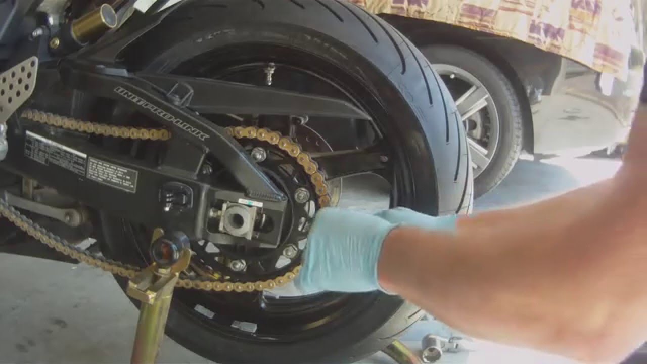 Honda CBR 1000RR Chain and Sprocket Replacement   Rear Wheel Removal