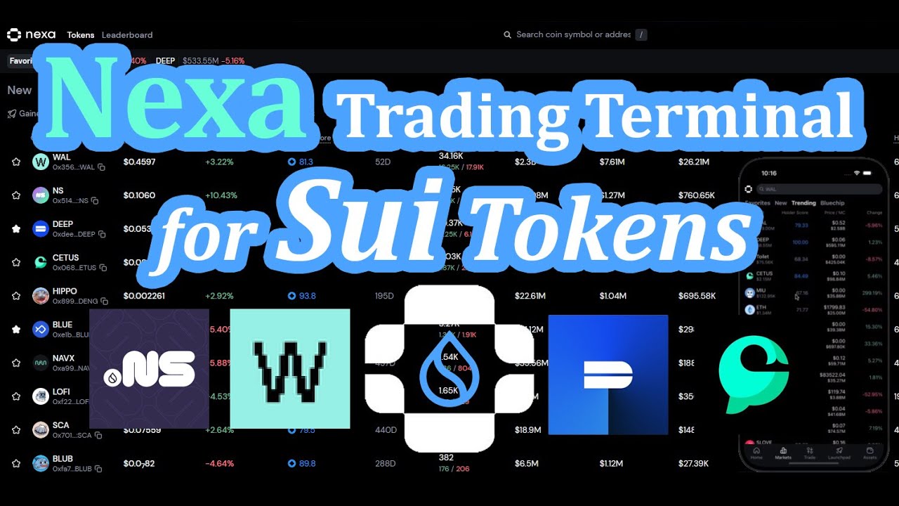 Nexa Trading Terminal and Data Analytics Platform for Sui Tokens!