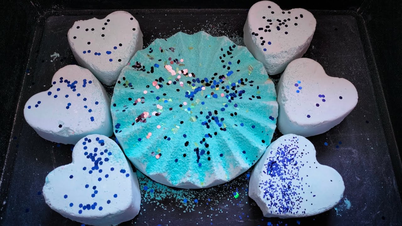 Blue Heaven gymchalk reforms topped with glitter and holi powder🦋💙| ASMR | ODDLYSATISFYING