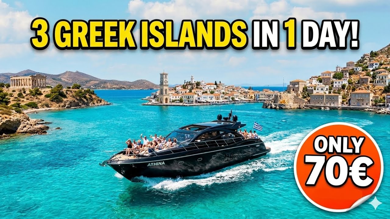 3 Greek Islands in One Day 🇬🇷 Aegina, Poros & Hydra Walking Tour