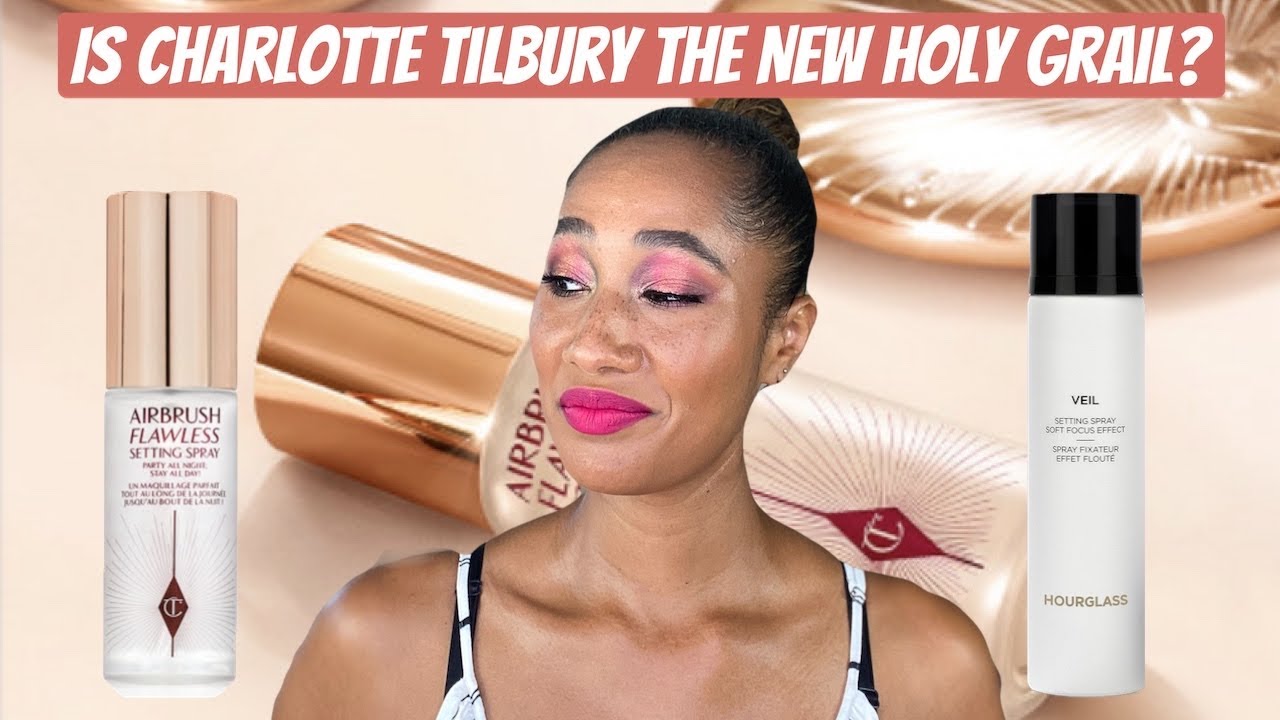 NEW Charlotte Tilbury Airbrush Flawless Setting Spray vs Hourglass Veil Setting | Who Will Win???
