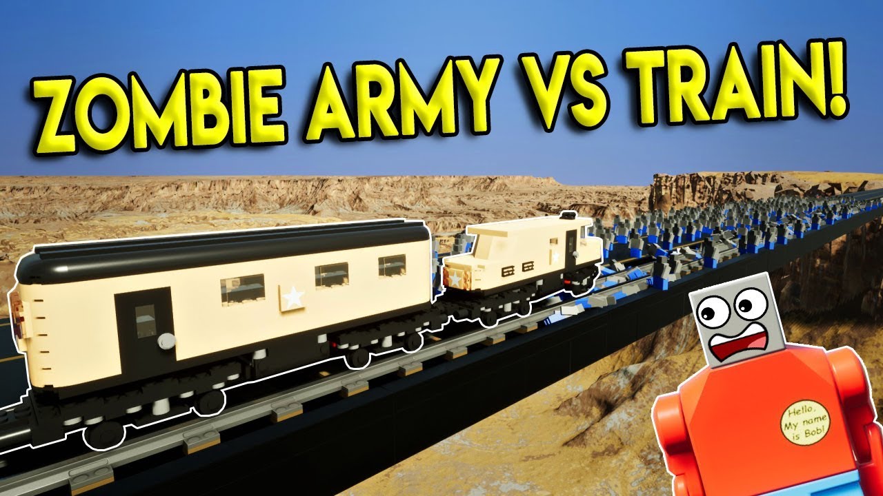 LEGO ZOMBIE ARMY VS TRAIN DESTRUCTION! - Brick Rigs Gameplay Challenge & Creations