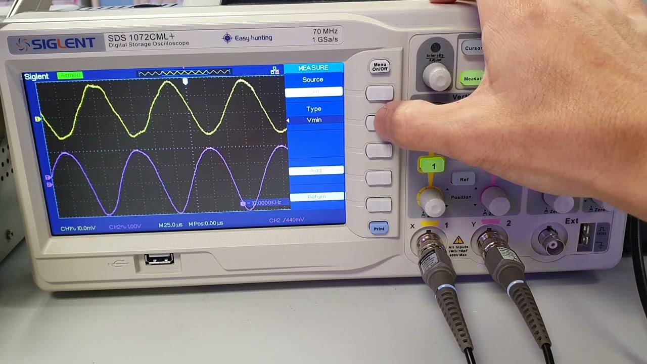 Siglent Oscilloscope 2 Channels measurement procedure