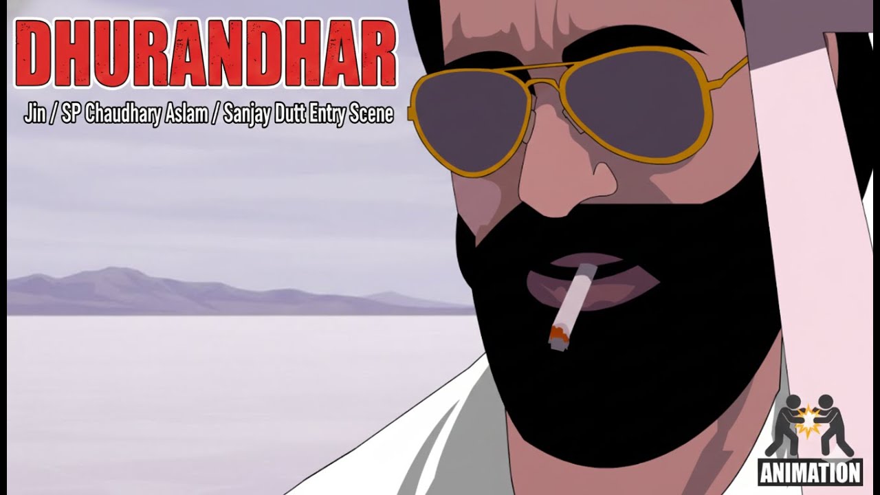 DHURANDHAR Sanjay Dutt Entry Scene  SP Chaudhary Aslam 2D Animation