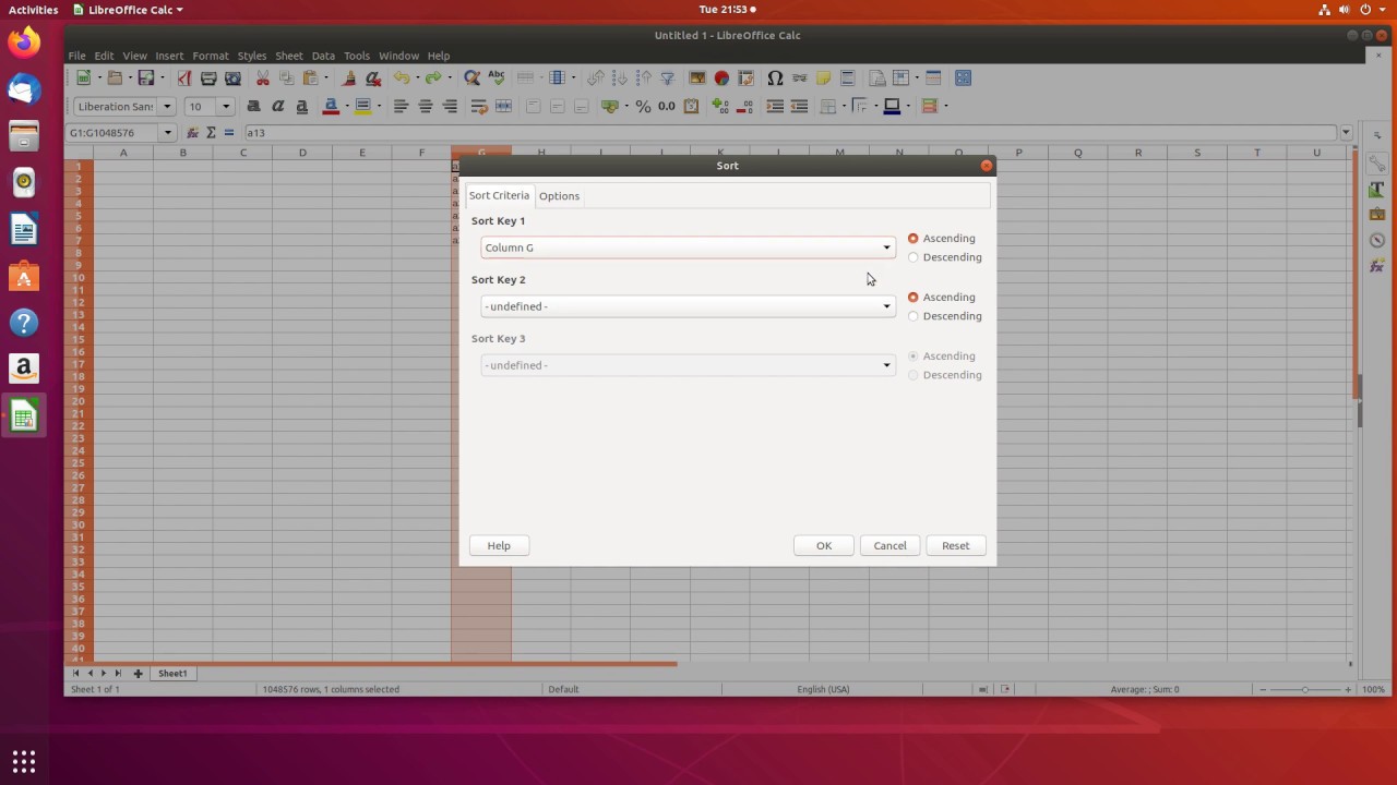 LibreOffice Calc: Natural sorting in a column