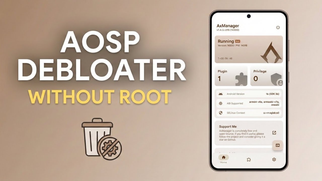 Удаление системных приложений без root-прав! 🚀 AOSP Debloater (модуль AxManager)
