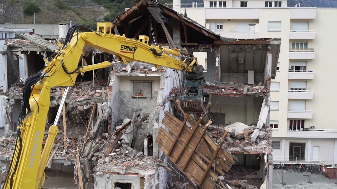 D&eacute;molition Immeuble L&eacute;man, Martigny 2018