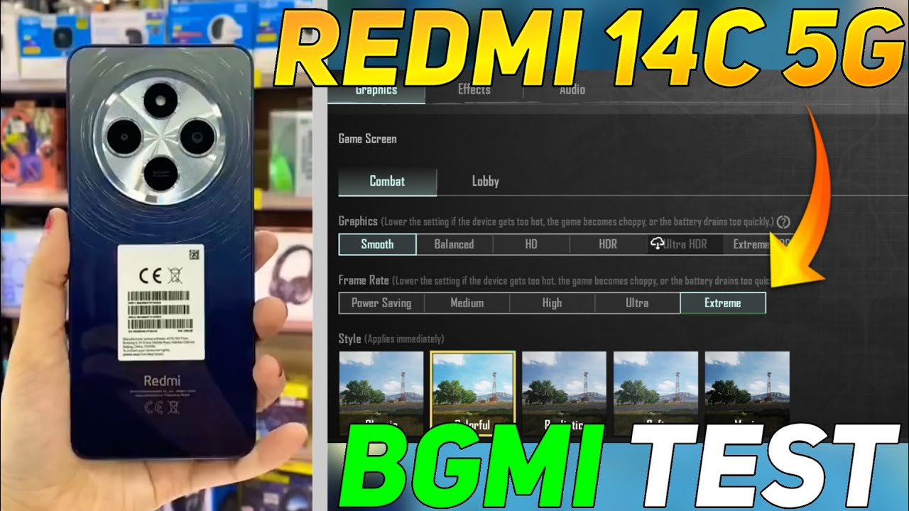 REDMI 14C 5G BGMI TEST | REDMI 14C 5G GAMING TEST | SD 4 GEN 2 PROCESSOR 🥵🔥