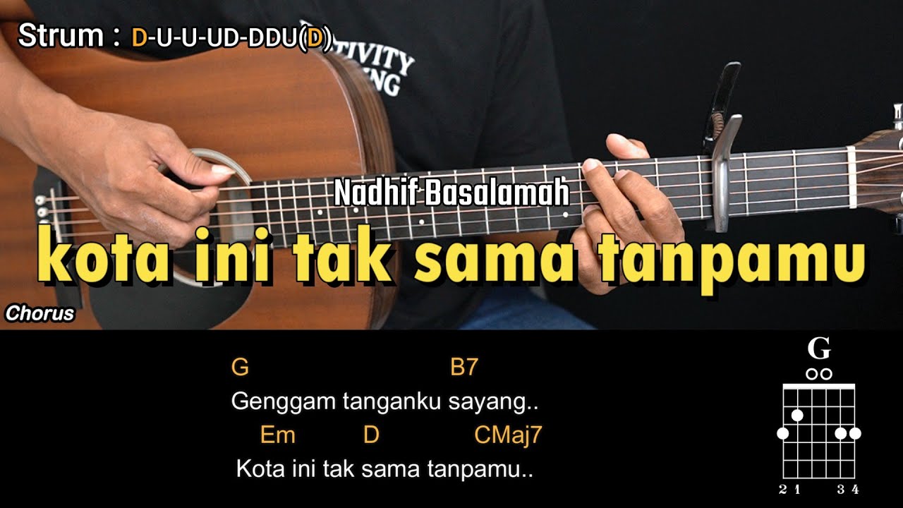 kota ini tak sama tanpamu - Nadhif Basalamah | Tutorial Chord Gitar Mudah dan Lirik