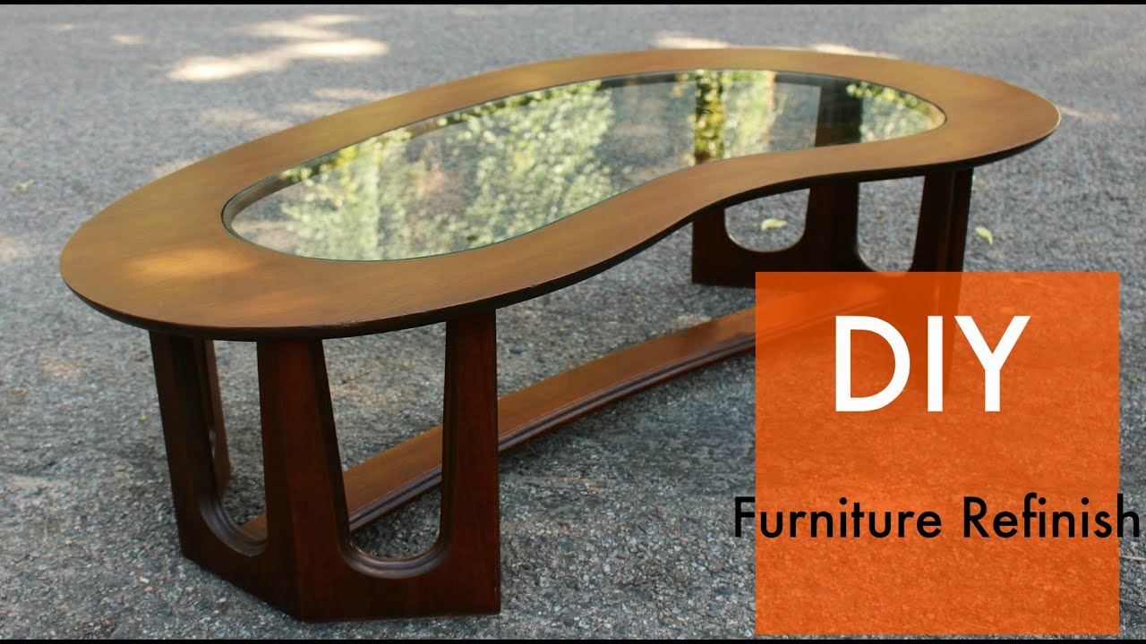 Mid Century Coffee Table Refinish / Veneer Repair / General Finishes Gel Stain