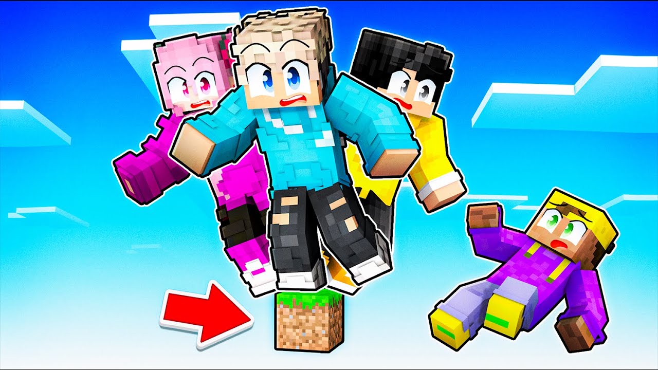ZU VIERT auf dem KLEINSTEN BLOCK Überleben in Minecraft!