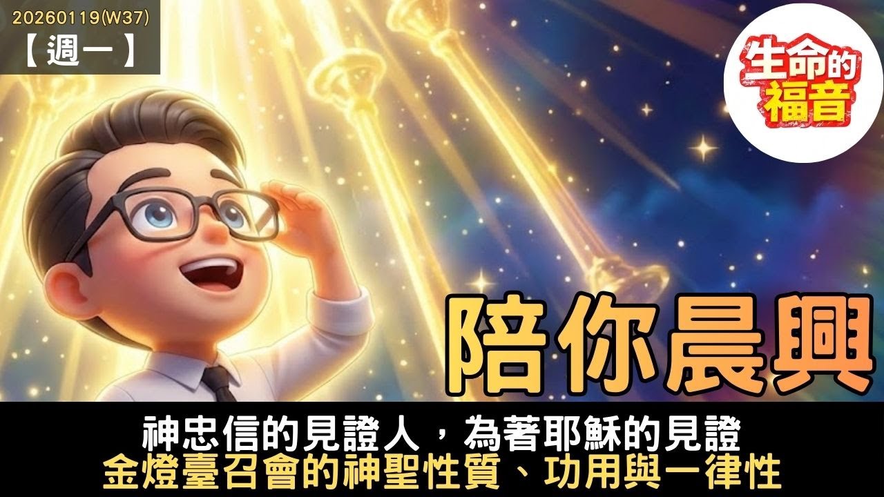 20260119(W37)【週一】│神忠信的見證人，為著耶穌的見證：金燈臺召會的神聖性質、功用與一律性│陪你晨興