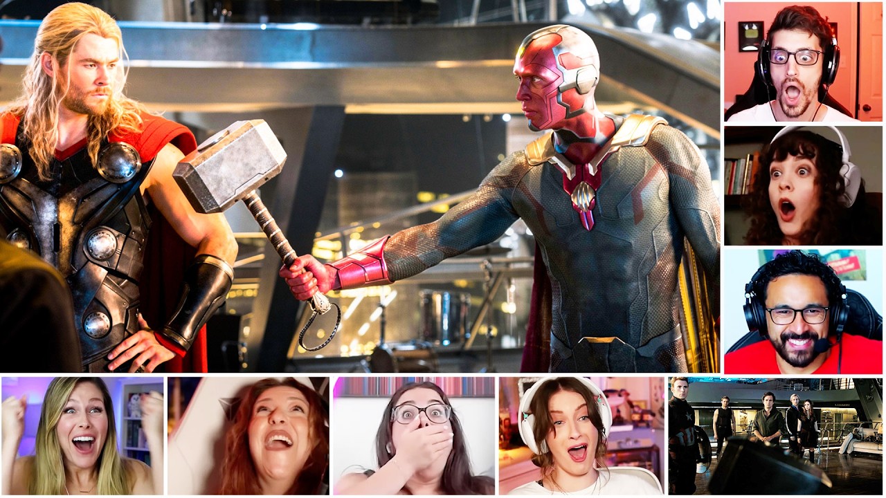 Reactors Reaction To Vision Easily Lifting Thor's Hammer On Avengers Age of Ultron (2015) Reaction