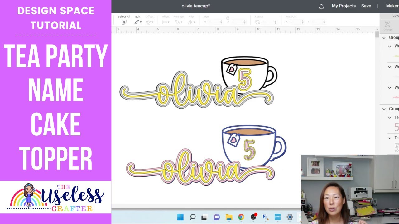 Tea Party Cake Topper | Cricut Design Space Tutorial | The Useless Crafter | Tea Party Decor