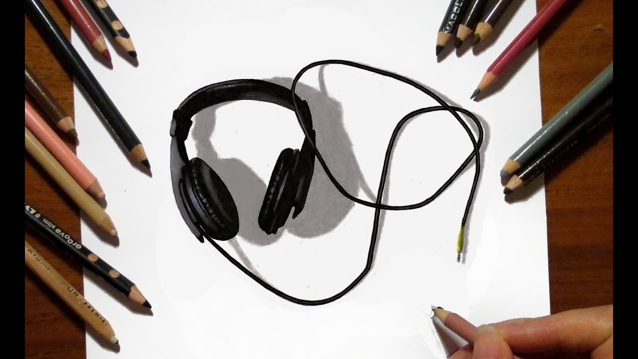Time lapse 3D drawing: Headphones