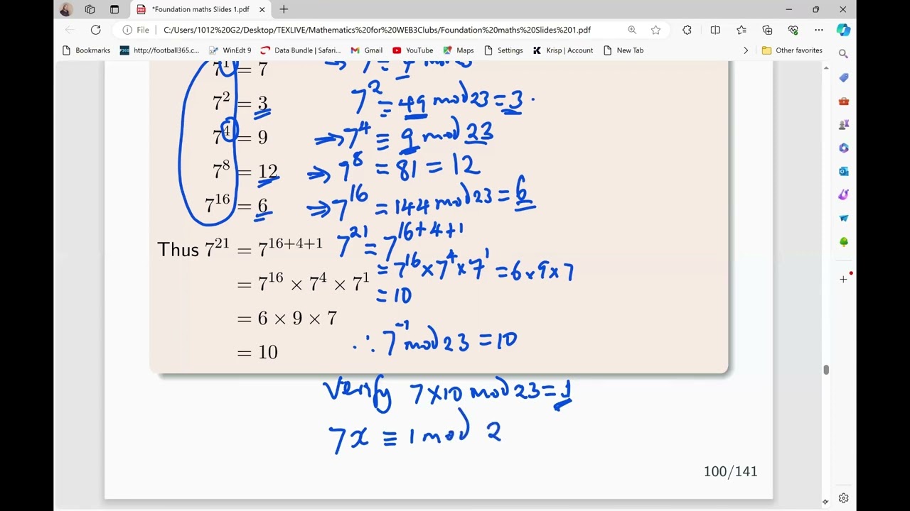 Lecture 17 - Modular Inverses Using Fermat's Little Theorem
