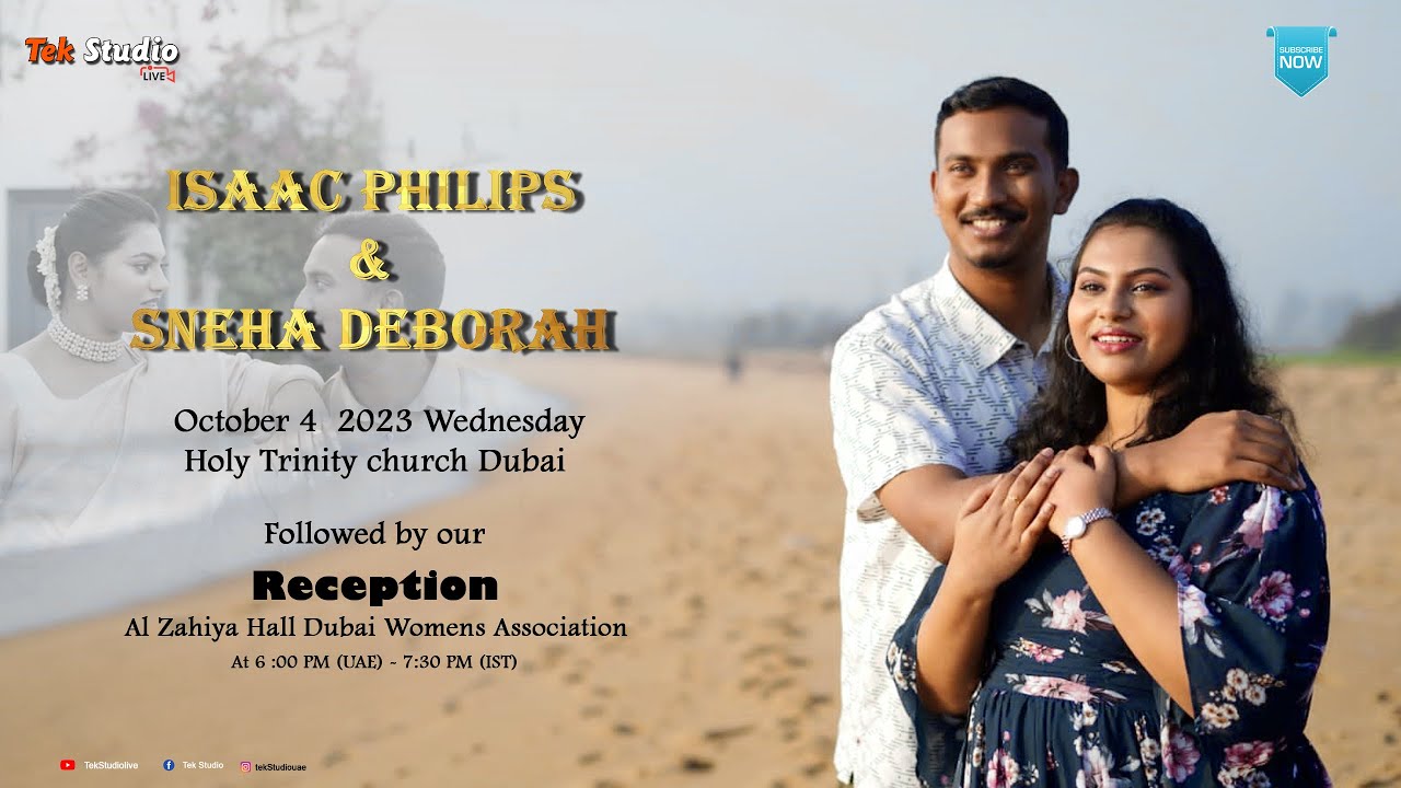 ISAAC PHILIPS & SNEHA DEBORAH | WEDDING CEREMONY  LIVE | TEK STUDIO