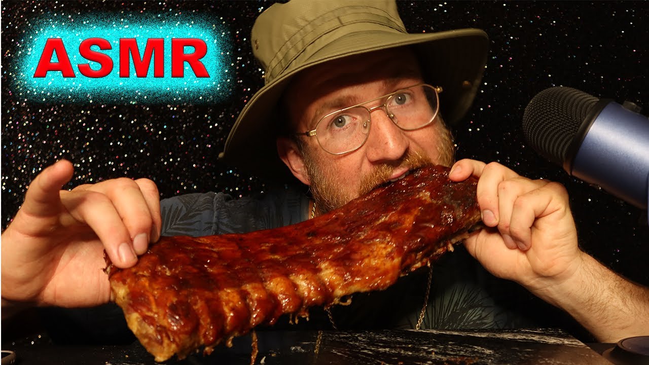 ASMR BBQ BABY BACK RIBS MUKBANG EATING SOUNDS