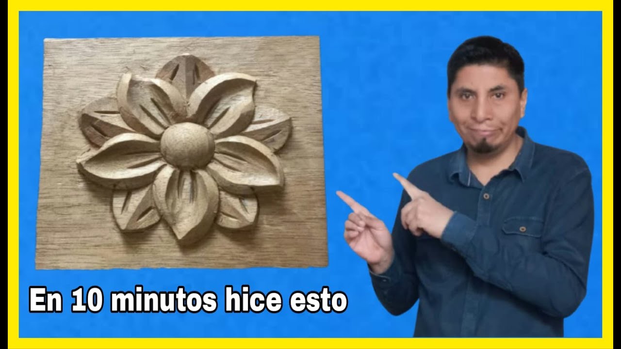La manera MÁS fácil e divertida de Tallar madera a mano una hermosa Flor desde [0] 🚀