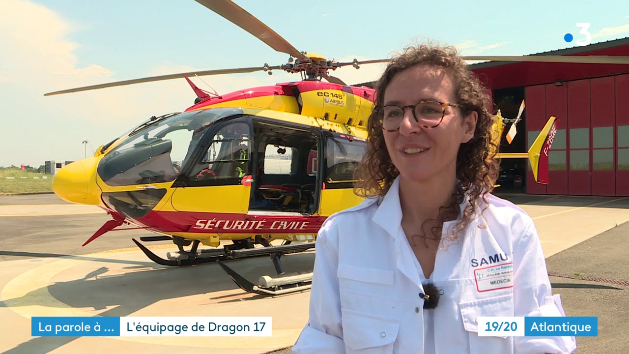 La parole à Ségolène Massé-Barret (médecin urgentiste) pour Dragon 17, hélicoptère à La Rochelle