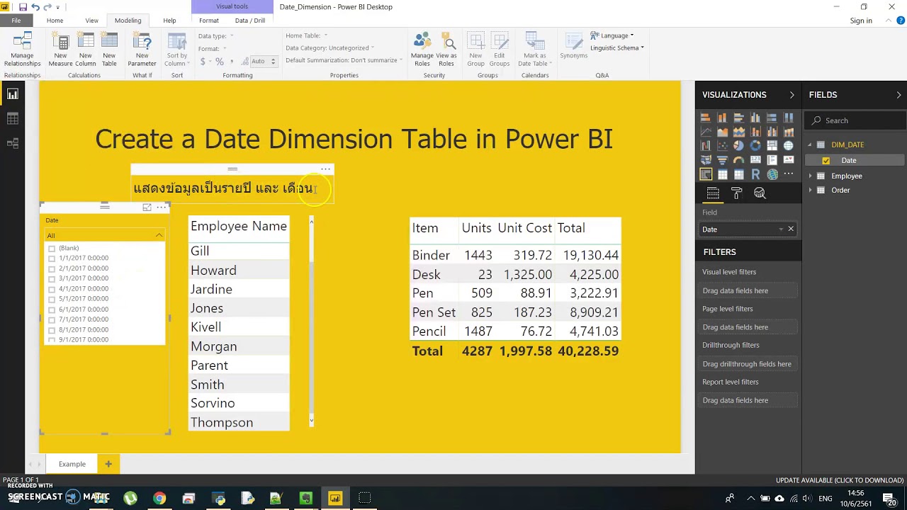 Create a Date Dimension Table in Power BI