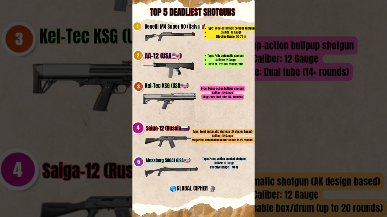 Top 5 Deadliest Shotguns in the World