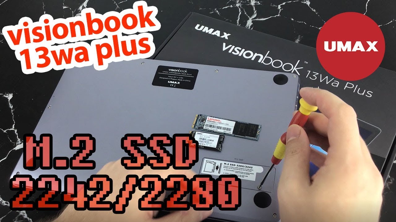 Přidání disku M.2 SATA SSD 2242/2280 do UMAX Visionbook 13Wa Plus