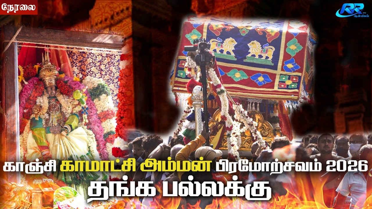 LIVE :தங்க பல்லாக்கு வாகனம் காஞ்சி காமாட்சி அம்மன் கோவில் பிரம்மோற்சவம் 2026 நேரலை@RR tv