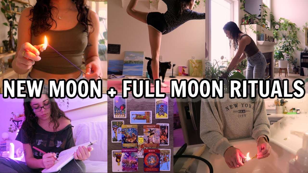 NEW MOON + FULL MOON ROUTINES: rituals, manifestations, cleanings, tips + more!