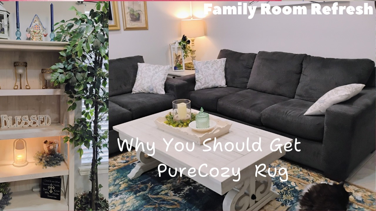 FAMILY ROOM REFRESH || & ADDING A BEAUTFUL PURE COZY RUG
