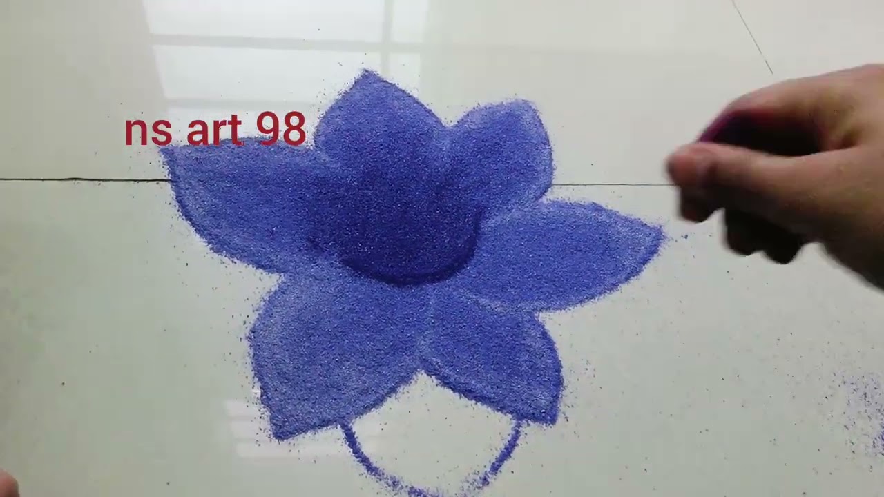 Flower Rangoli Designs | Very Easy Flower Rangoli with Colour Seding Rangoli 