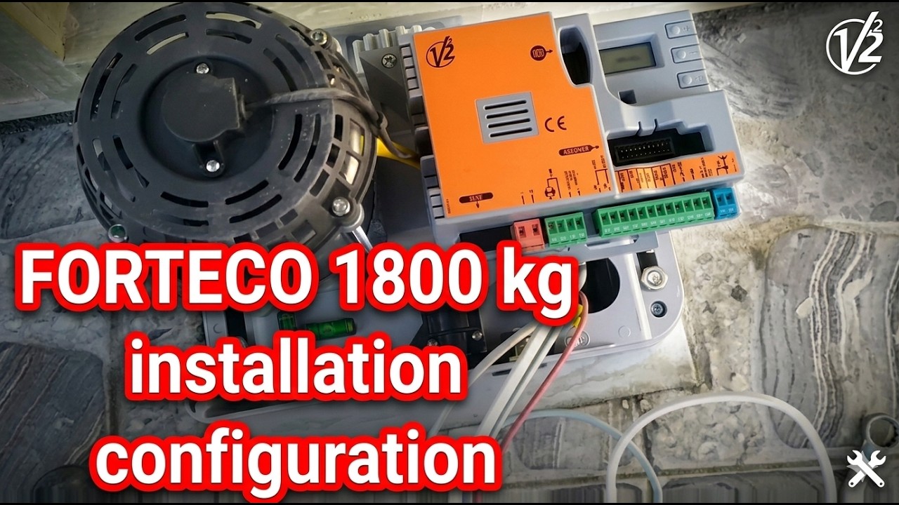 automatisme forteco1800 kg pour porte coulissante , installation et configuration.