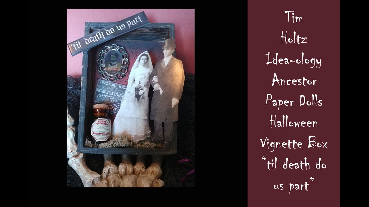 Tim Holtz Idea ology Ancestor Paper Dolls Halloween Vignette Box