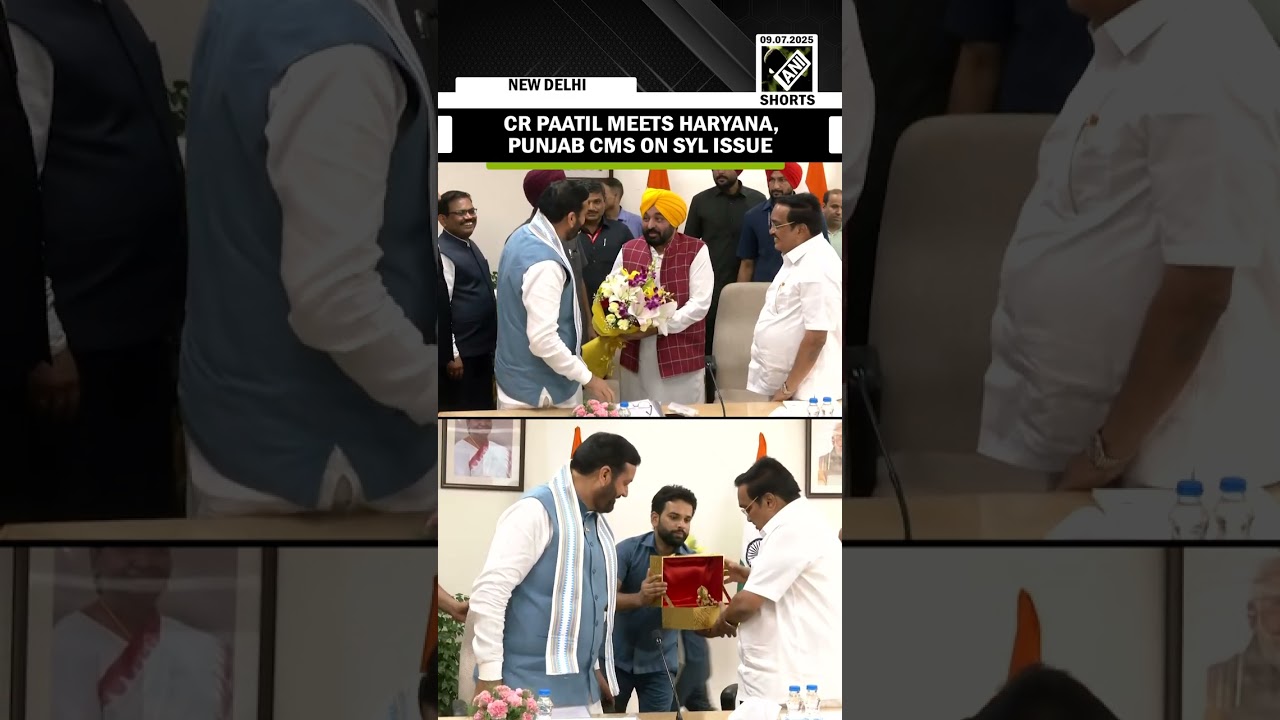 Union Minister CR Paatil discusses SYL dispute with Haryana & Punjab CM at Shram Shakti Bhawan